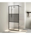 vidaXL Walk-in Shower Wall with Clear ESG Glass 115x195 cm Black
