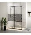 vidaXL Walk-in Shower Wall with Clear ESG Glass 140x195 cm Black