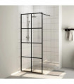 vidaXL Walk-in Shower Wall with Clear ESG Glass 80x195 cm Black