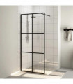 vidaXL Walk-in Shower Wall with Clear ESG Glass 90x195 cm Black