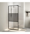 vidaXL Walk-in Shower Wall with Clear ESG Glass 90x195 cm Black