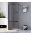 vidaXL Walk-in Shower Wall with Clear ESG Glass Black 80x195 cm