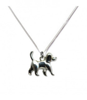 Walking Dog Silver Necklace
