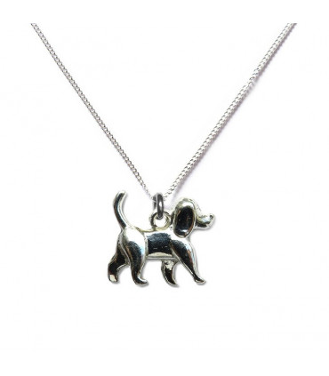 Walking Dog Silver Necklace