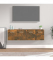 Wall Cabinets 2 pcs Smoked Oak 60x36.5x35 cm Engineered Wood