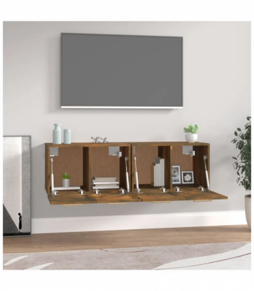 Wall Cabinets 2 pcs Smoked Oak 60x36.5x35 cm Engineered Wood