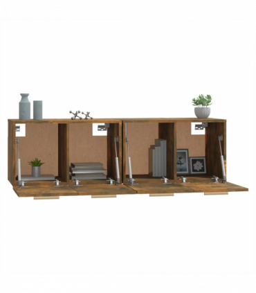 Wall Cabinets 2 pcs Smoked Oak 60x36.5x35 cm Engineered Wood