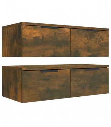 Wall Cabinets 2 pcs Smoked Oak 68x30x20 cm Engineered Wood
