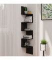 Wall Corner Shelf Black 19x19x123 cm Engineered Wood