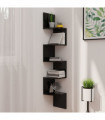 Wall Corner Shelf High Gloss Black 19x19x123 cm Engineered Wood