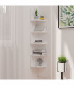 Wall Corner Shelf High Gloss White 19x19x123 cm Engineered Wood