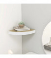 vidaXL Wall Corner Shelf Oak and White 25x25x3.8 cm MDF
