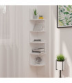 Wall Corner Shelf White 19x19x123 cm Engineered Wood