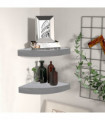 vidaXL Wall Corner Shelves 2 pcs Concrete Grey 25x25x3.8 cm MDF