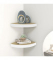 vidaXL Wall Corner Shelves 2 pcs Oak and White 25x25x3.8 cm MDF
