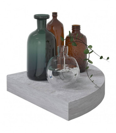 vidaXL Wall Corner Shelves 4 pcs Concrete Grey 25x25x3.8 cm MDF