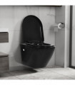 vidaXL Wall Hung Rimless Toilet Ceramic Black