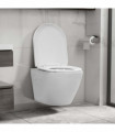 vidaXL Wall Hung Rimless Toilet Ceramic White