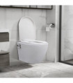 vidaXL Wall Hung Rimless Toilet with Bidet Function Ceramic White