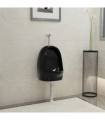 Wall Hung Urinal with Flush Valve Ceramic Black