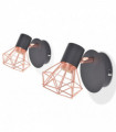 Wall Lamp 2 pcs E14 Black and Copper