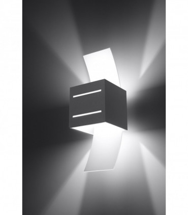 Wall Lamp LORETO Grey Up/Down Square Shape Modern Loft Design G9