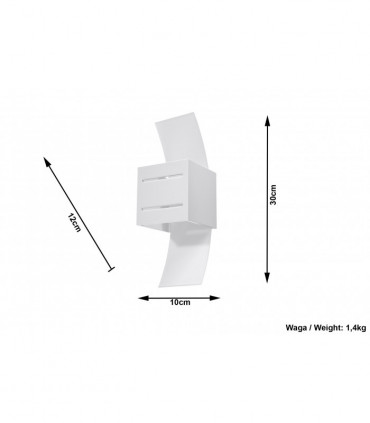 Wall Lamp LORETO White Up/Down Square Shape Modern Loft Design G9