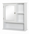 Wall Mount Mirror Cabinet Bathroom Storage Single Door Mounted Glass Cupboard