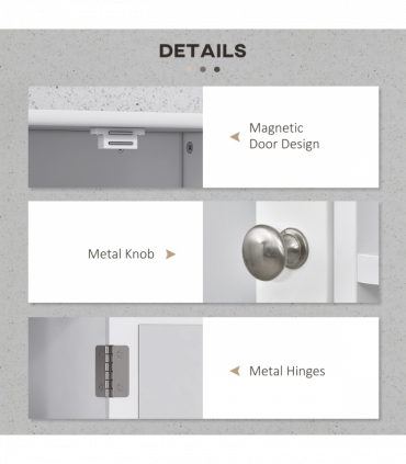 Wall Mount Mirror Cabinet Bathroom Storage Single Door Mounted Glass Cupboard