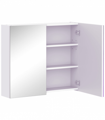 Wall Mounted Bathroom Mirror Storage Cabinet w/ Door Adjustable Shelf HOMCOM