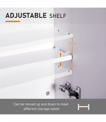 Wall Mounted Bathroom Mirror Storage Cabinet w/ Door Adjustable Shelf HOMCOM