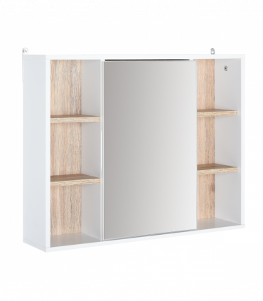 Wall Mounted Bathroom Storage Cabinet w/ Mirrored Door, Adjustable Shelf