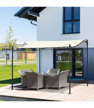 Wall Mounted Black Cream White 3x3 m Awning Metal Frame