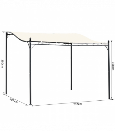 Wall Mounted Black Cream White 3x3 m Awning Metal Frame