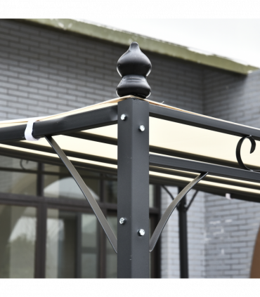 Wall Mounted Black Cream White 3x3 m Awning Metal Frame