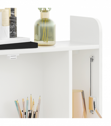 Wall Mounted Table Drop Leaf Floating Laptop Desk w/ Storage for Home Office