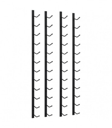 Wall Mounted Wine Racks for 12 Bottles 2 pcs Black Iron