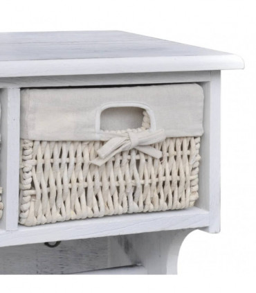 Wall Shelf White 60x23.5x33 cm Paulownia Wood