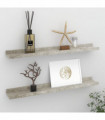 Wall Shelves 2 pcs Concrete Grey 60x9x3 cm