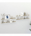 Wall Shelves 4 pcs White and Sonoma Oak 100x9x3 cm