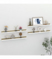 Wall Shelves 4 pcs White and Sonoma Oak 80x9x3 cm