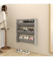 Wall Shoe Cabinet Concrete Grey 80x18x90 cm Engineered Wood