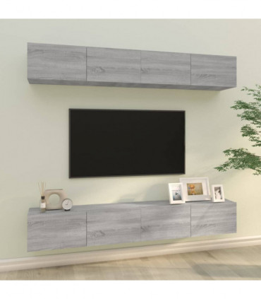 Wall TV Cabinets 4 pcs Grey Sonoma 100x30x30 cm