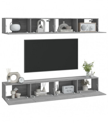 Wall TV Cabinets 4 pcs Grey Sonoma 100x30x30 cm