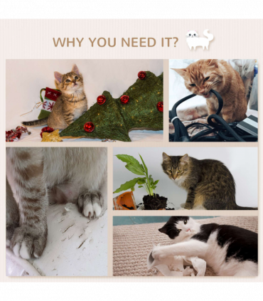 Wall-Mounted Cat Shelves w/ Hammock, Nest, Scratching Post - Beige Pawhut