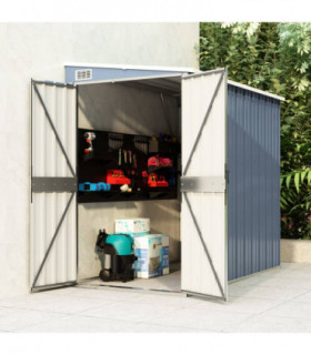 Wall-mounted Garden Shed Grey 118x194x178 cm Galvanised Steel