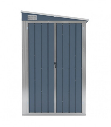 Wall-mounted Garden Shed Grey 118x194x178 cm Galvanised Steel