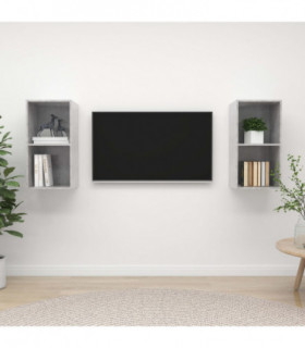 Wall-mounted TV Cabinets 2 pcs Concrete Grey Engineered Wood