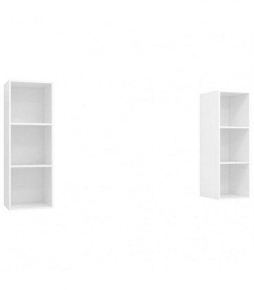 Wall-mounted TV Cabinets 2 pcs White Engineered Wood