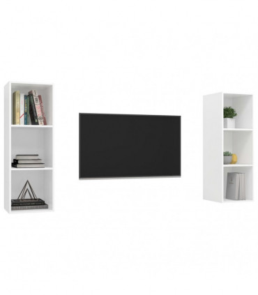Wall-mounted TV Cabinets 2 pcs White Engineered Wood